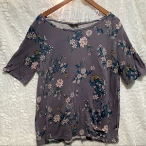 💣gray floral short sleeve shirt